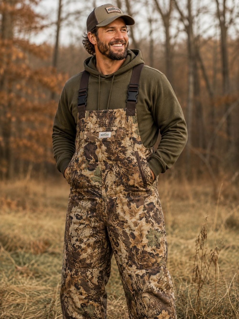 Vintage RedHead Camo Insulated Hunting Bib Overalls XXL Realtree Gorpcore